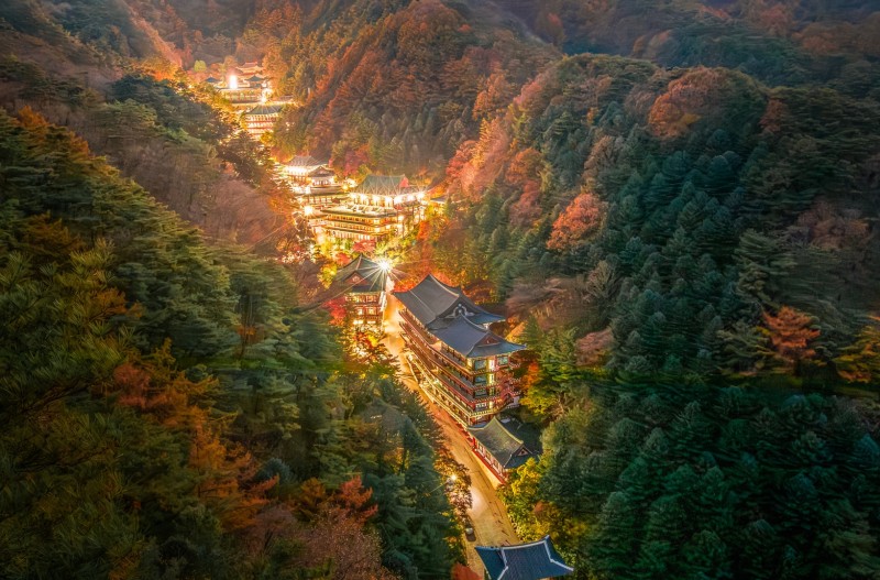 구인사의 가을밤