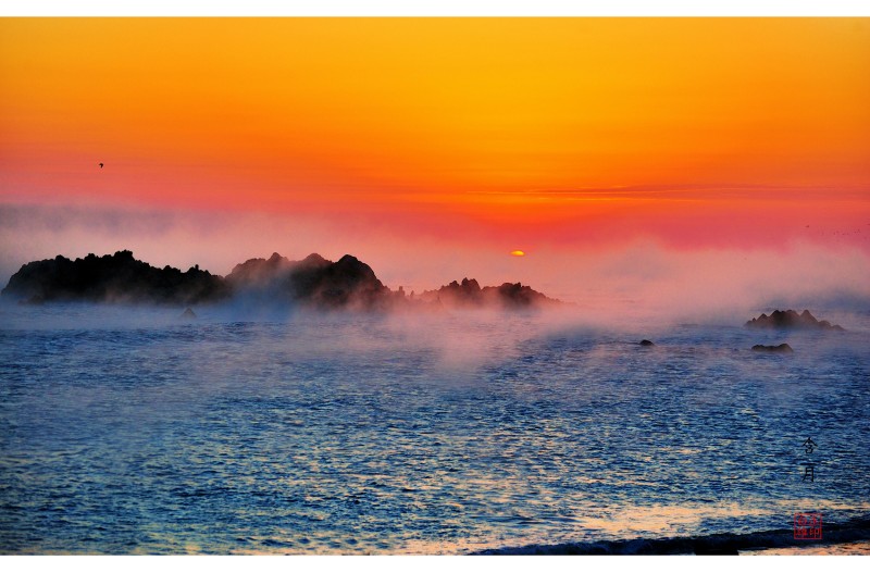 문무대왕릉의 여명