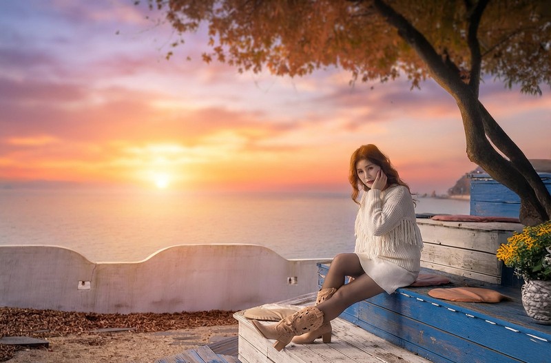 가로수 그늘아래