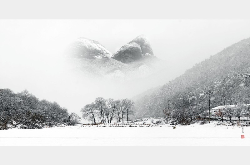 설경속의 마이산