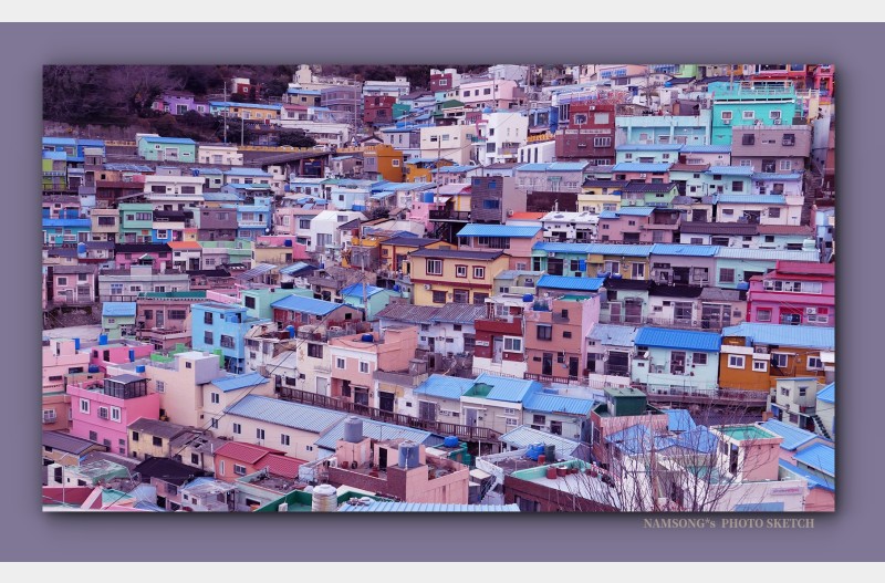 감천 문화 마을의 전경 ---